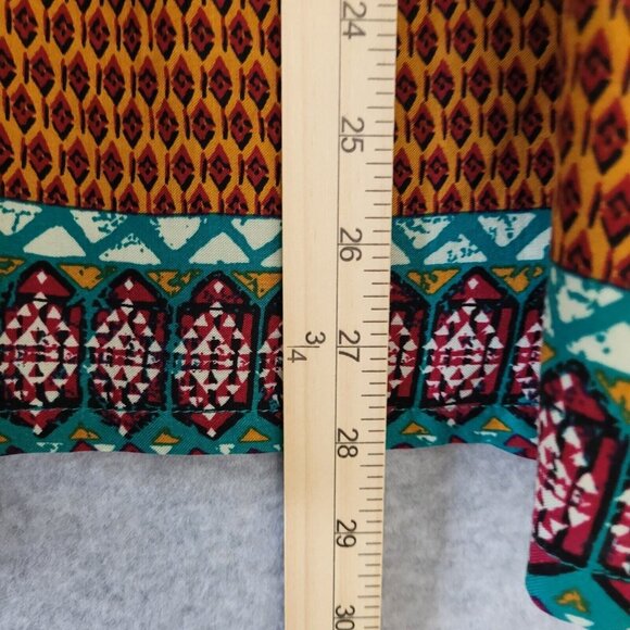 New Directions Womens Casual Blouse Top Size L Multicolor Aztec NWT - Picture 13 of 14